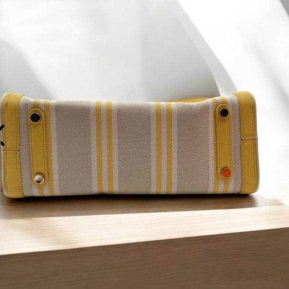 Kate Spade Morning Light Sam Yellow & White Striped Canvas Market Tote EUC - Picture 13 of 13